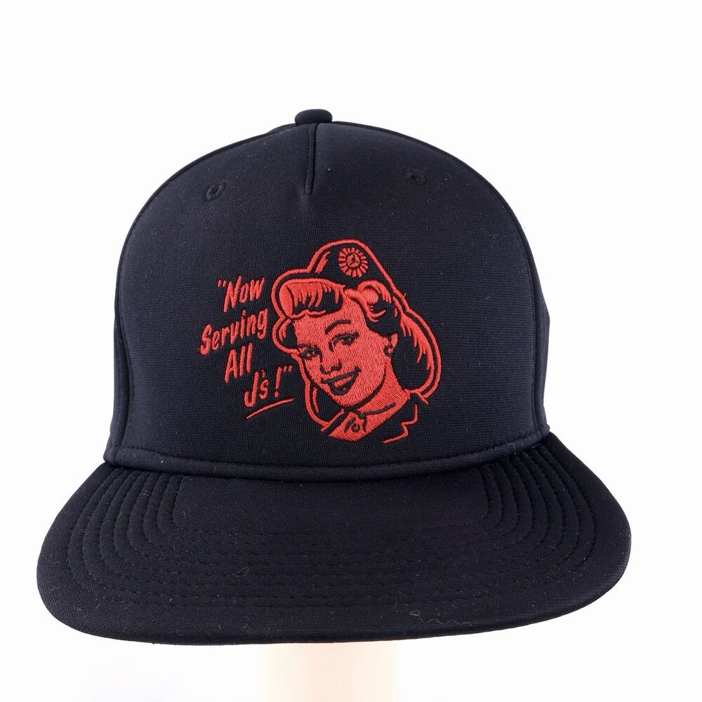 Nike Jordan Jumpman Snapback Hat One Size Black Red Embroidered Graphic Cap